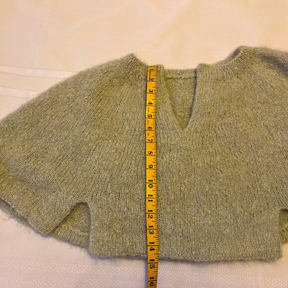 Vintage Cropped Poncho - light green - Picture 3 of 6